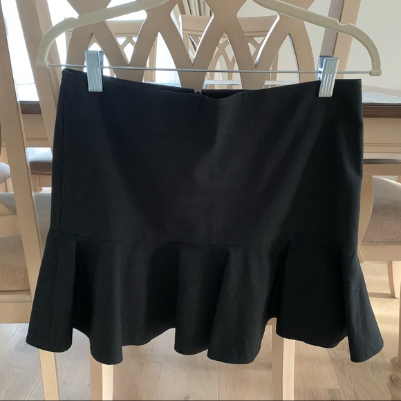 Red Valentino Black Cotton-Blend Ruffle Mini Skirt - Picture 4 of 5